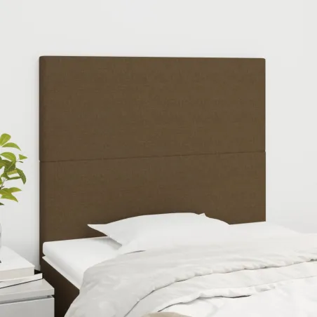 Tête de lit marron foncé 100x5x118/128 cm Tissu