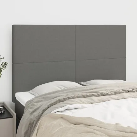 Tête de lit Gris foncé 144 x 5 x 118/128 cm Tissu