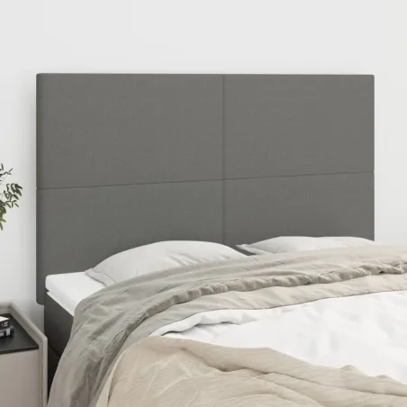 Tête de lit Gris foncé 144 x 5 x 118/128 cm Tissu