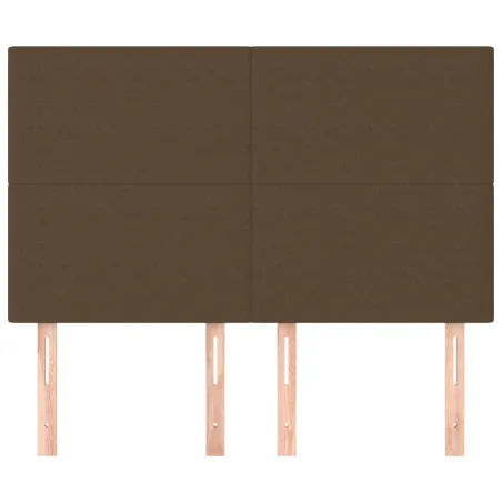 Tête de lit Marron foncé 144 x 5 x 118/128 cm Tissu