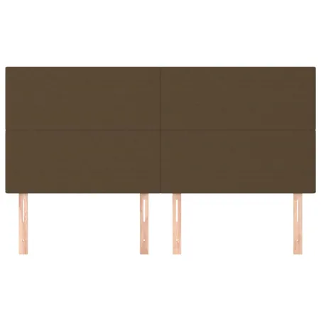 Tête de lit marron foncé 160 x 5 x 118/128 cm Tissu