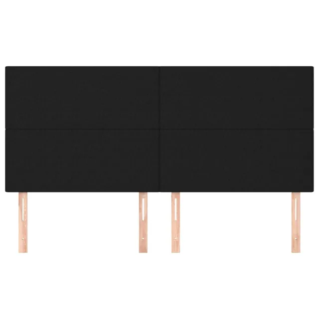 Tête de lit Noir 180x5x118/128 cm Tissu