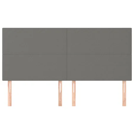 Tête de lit Gris foncé 200x5x118/128 cm Tissu