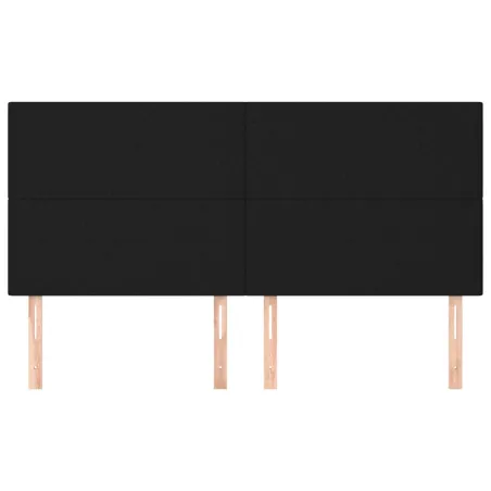 Tête de lit Noir 200x5x118/128 cm Tissu