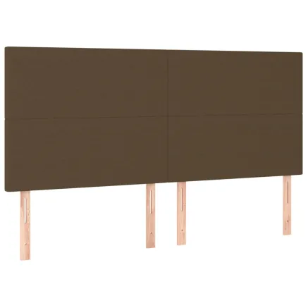 Tête de lit marron foncé 200 x 5 x 118/128 cm Tissu 2