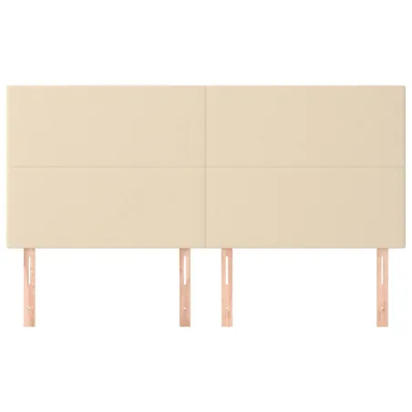 Tête de lit Crème 200x5x118/128 cm Tissu