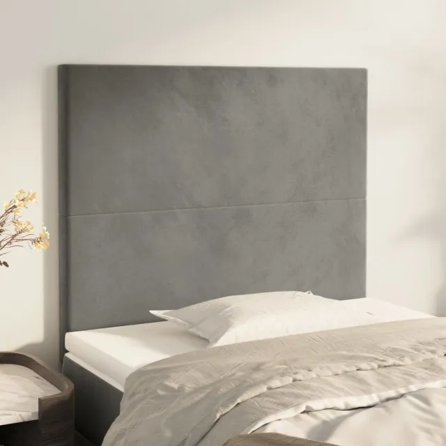 Tête de lit Gris clair 80x5x118/128 cm Velours