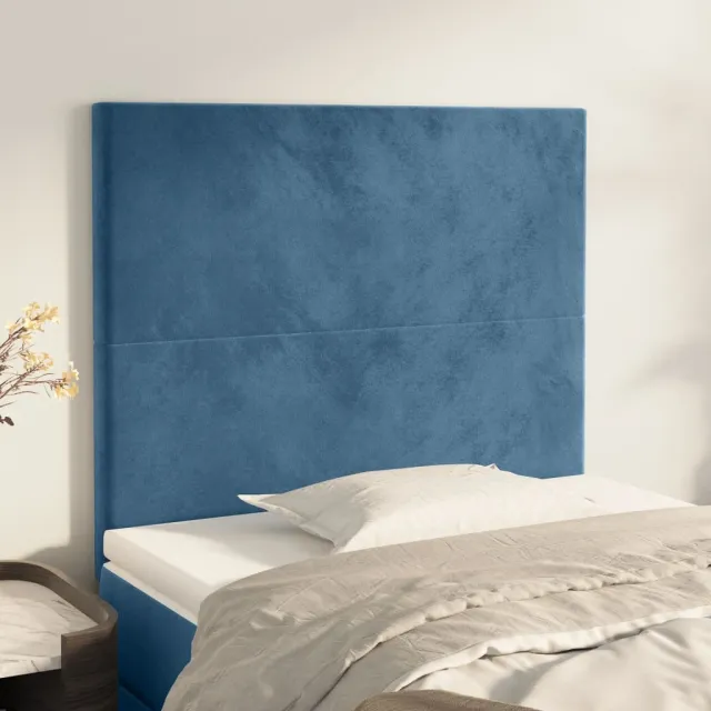 Tête de lit Bleu foncé 90x5x118/128 cm Velours