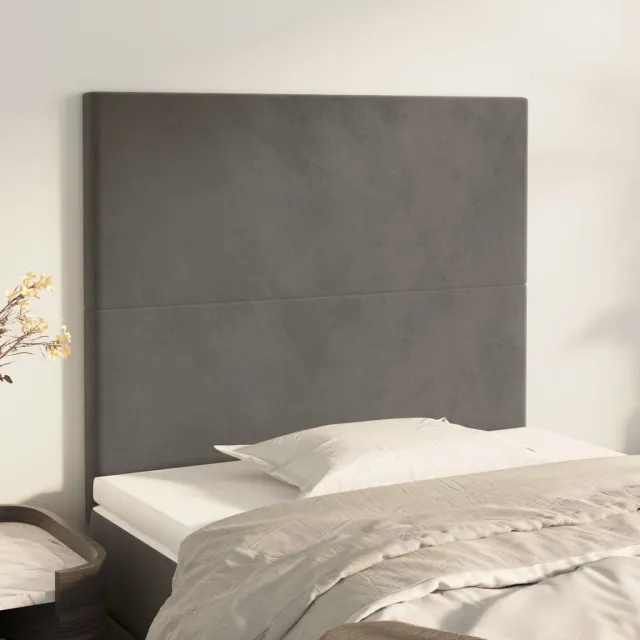 Tête de lit Gris foncé 100x5x118/128 cm Velours