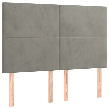 Tête de lit Gris clair 144 x 5 x 118/128 cm Velours 2