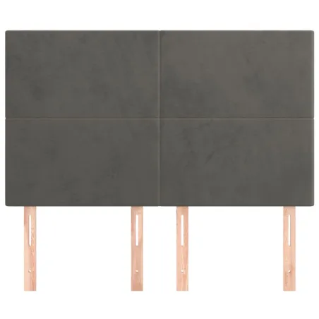 Tête de lit Gris foncé 144 x 5 x 118/128 cm Velours