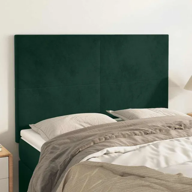 Tête de lit Vert foncé 144 x 5 x 118/128 cm Velours