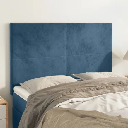 Tête de lit Bleu foncé 144 x 5 x 118/128 cm Velours