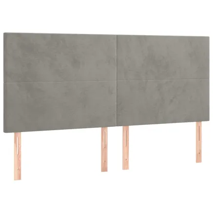 Tête de lit Gris clair 160x5x118/128 cm Velours 2