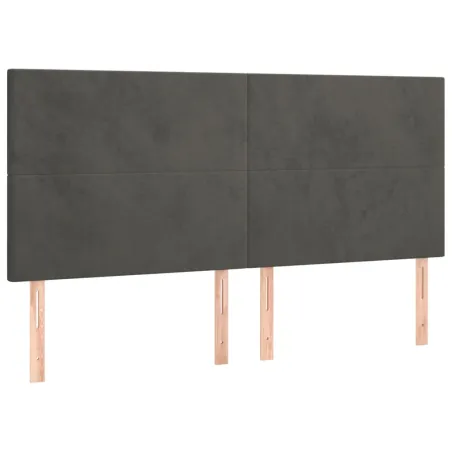Tête de lit Gris foncé 160 x 5 x 118/128 cm Velours