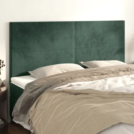Tête de lit Vert foncé 160x5x118/128 cm Velours