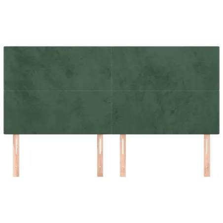 Tête de lit Vert foncé 160x5x118/128 cm Velours
