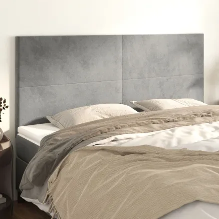 Tête de lit Gris clair 180x5x118/128 cm Velours
