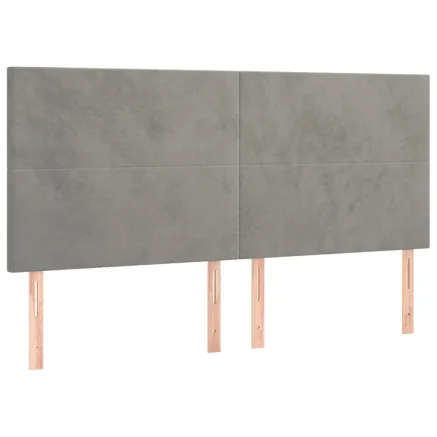 Tête de lit Gris clair 180x5x118/128 cm Velours 2