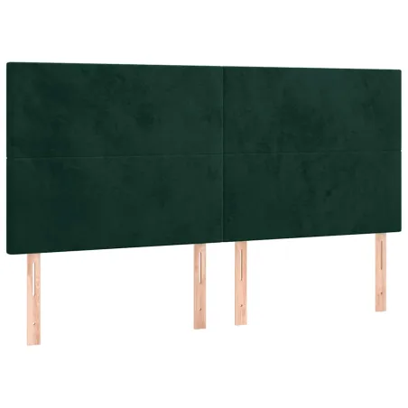 Tête de lit Vert foncé 180x5x118/128 cm Velours