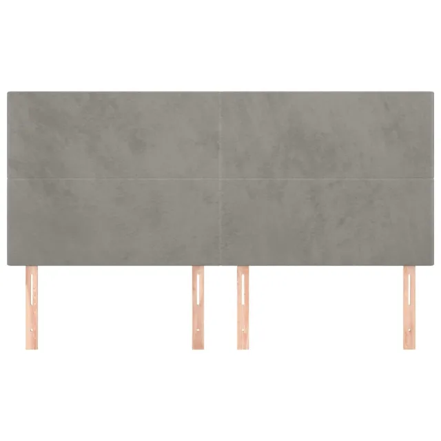 Tête de lit Gris clair 200x5x118/128 cm Velours