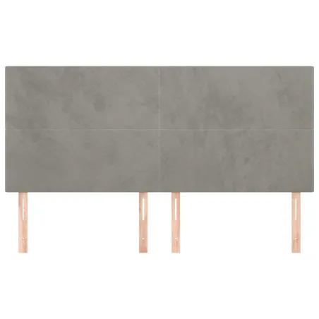Tête de lit Gris clair 200x5x118/128 cm Velours