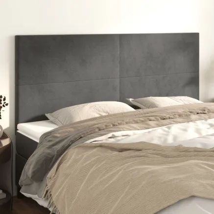 Tête de lit Gris foncé 200 x 5 x 118/128 cm Velours