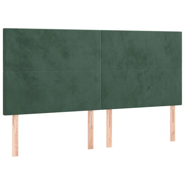 Tête de lit Vert foncé 200x5x118/128 cm Velours