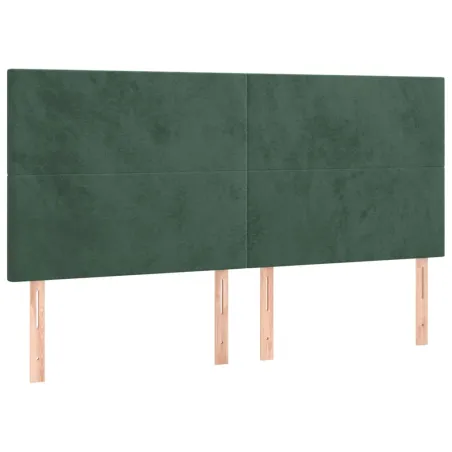 Tête de lit Vert foncé 200x5x118/128 cm Velours