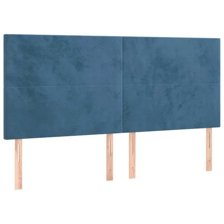 Tête de lit Bleu foncé 200 x 5 x 118/128 cm Velours