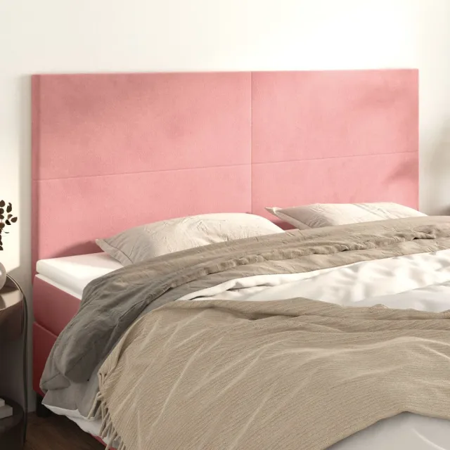 Tête de lit Rose 200x5x118/128 cm Velours