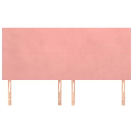 Tête de lit Rose 200x5x118/128 cm Velours