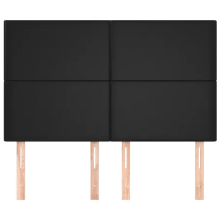 Tête de lit Noir 144x5x118/128 cm Similicuir