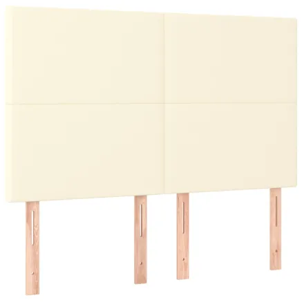 Tête de lit Crème 144x5x118/128 cm Similicuir 2