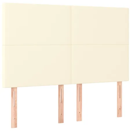 Tête de lit Crème 144x5x118/128 cm Similicuir