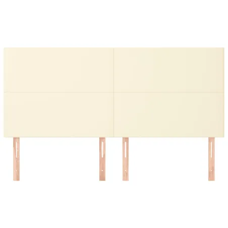Tête de lit Crème 160x5x118/128 cm Similicuir