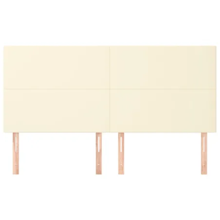 Tête de lit Crème 180x5x118/128 cm Similicuir