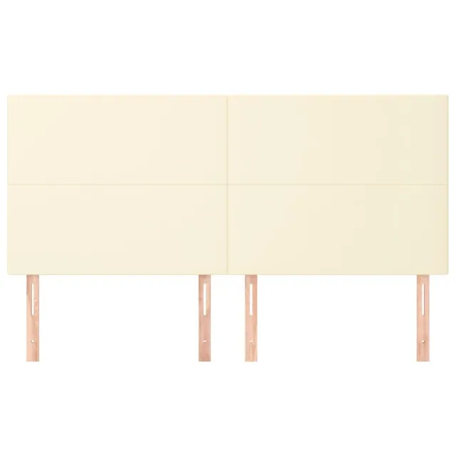 Tête de lit Crème 200x5x118/128 cm Similicuir