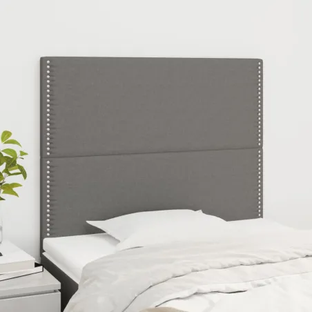 Tête de lit Gris foncé 90x5x118/128 cm Tissu