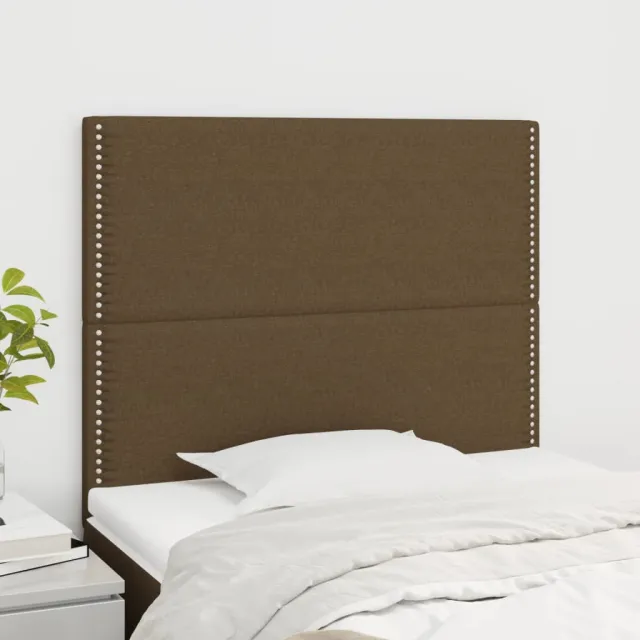 Tête de lit Marron foncé 90x5x118/128 cm Tissu