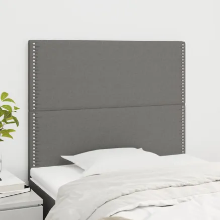 Tête de lit Gris foncé 100x5x118/128 cm Tissu