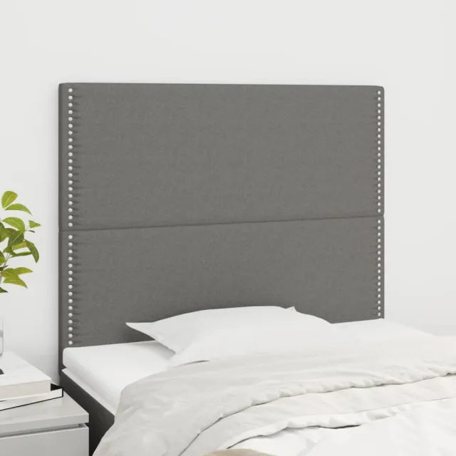 Tête de lit Gris foncé 100x5x118/128 cm Tissu