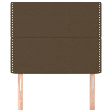 Tête de lit marron foncé 100x5x118/128 cm Tissu