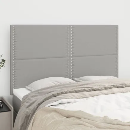 Tête de lit Gris clair 144 x 5 x 118/128 cm Tissu