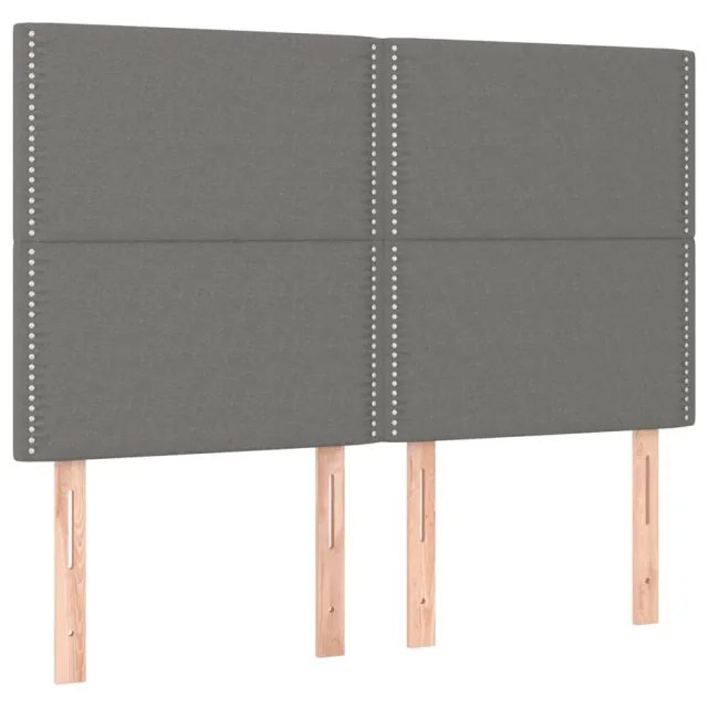Tête de lit Gris foncé 144 x 5 x 118/128 cm Tissu