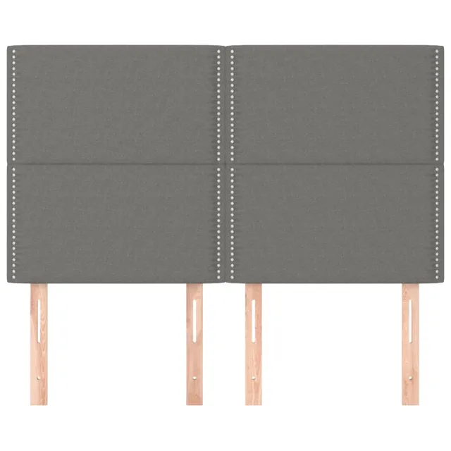 Tête de lit Gris foncé 144 x 5 x 118/128 cm Tissu