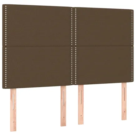 Tête de lit Marron foncé 144 x 5 x 118/128 cm Tissu 2