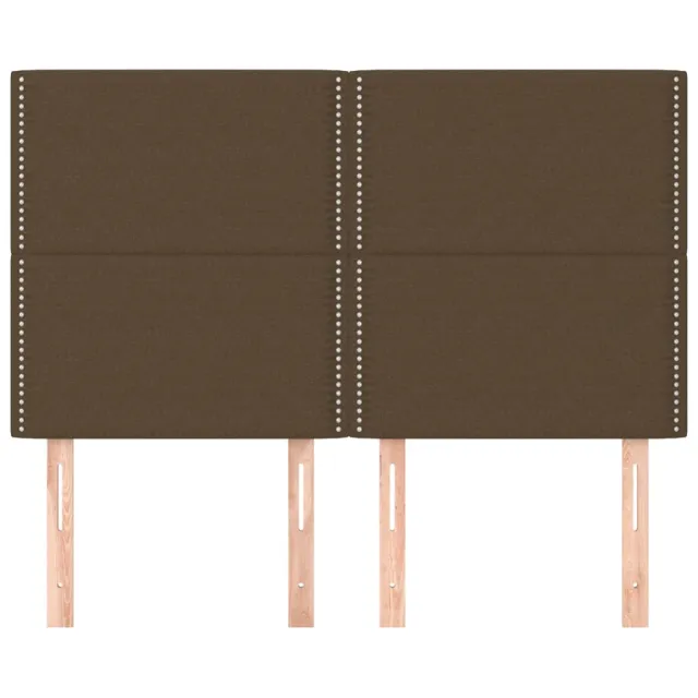 Tête de lit Marron foncé 144 x 5 x 118/128 cm Tissu