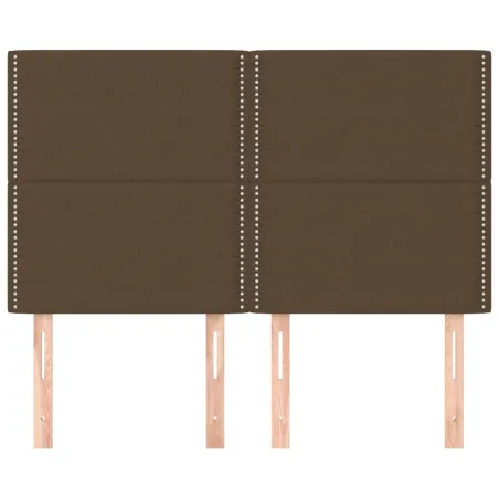 Tête de lit Marron foncé 144 x 5 x 118/128 cm Tissu