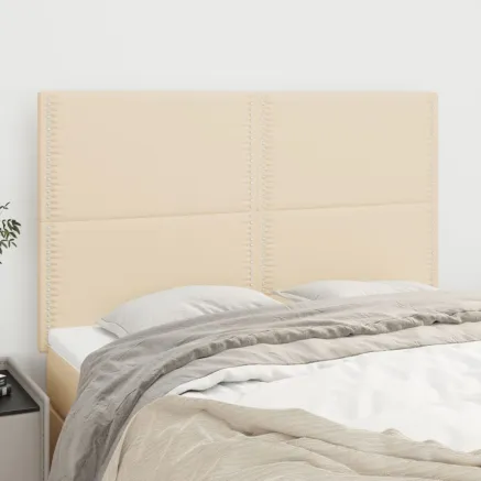 Tête de lit Crème 144x5x118/128 cm Tissu